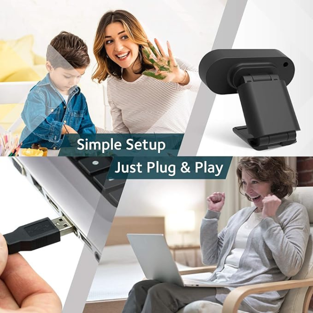 1080P HD Webcam with Microphone – USB Plug & Play Camera with Auto Light Correction and Wide-Angle Lens for PC/Mac, Zoom, Streaming & Video Calls - Image 5