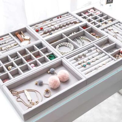 1PC Flocking Jewelry Box Tray – Soft Velvet Organizer for Rings, Earrings, Necklaces & All Kinds of Jewelry Storage