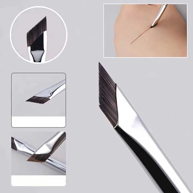 1Pc Ultra-Thin Eyeliner Brush – Fine Angled Flat Eyebrow & Liner Brush for Precise Makeup Application