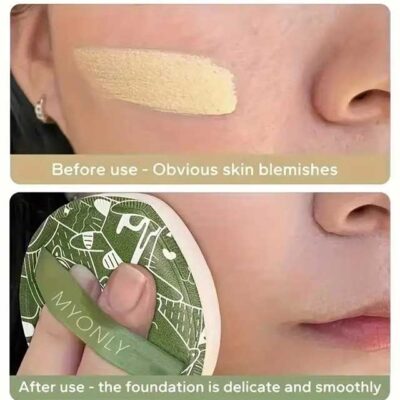3Pcs Air Cushion Puff & Concealer Brush Set – Soft Round Makeup Blending Sponges for Foundation, Powder & Cosmetic Application