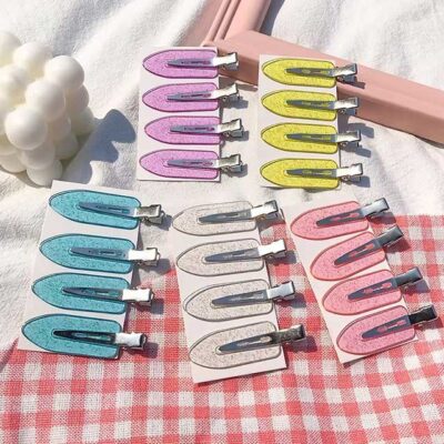 4Pcs No Bend Hair Clips Set – Seamless Hairpins for Makeup, Face Washing & Styling | Women & Girls Accessories