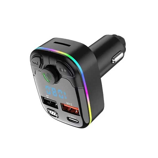 Digital Display Car MP3 Player β Hands-Free Bluetooth, Fast Charging Cigarette Lighter Adapter with Type-C & USB Ports for iPhone & Samsung