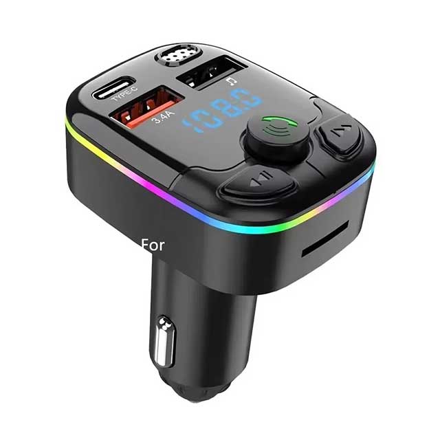 Digital Display Car MP3 Player β Hands-Free Bluetooth, Fast Charging Cigarette Lighter Adapter with Type-C & USB Ports for iPhone & Samsung