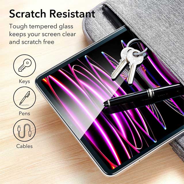 ESR 2-Pack Tempered Glass Screen Protector with Alignment Frame – HD Clarity, Anti-Scratch, Face ID & Apple Pencil Compatible