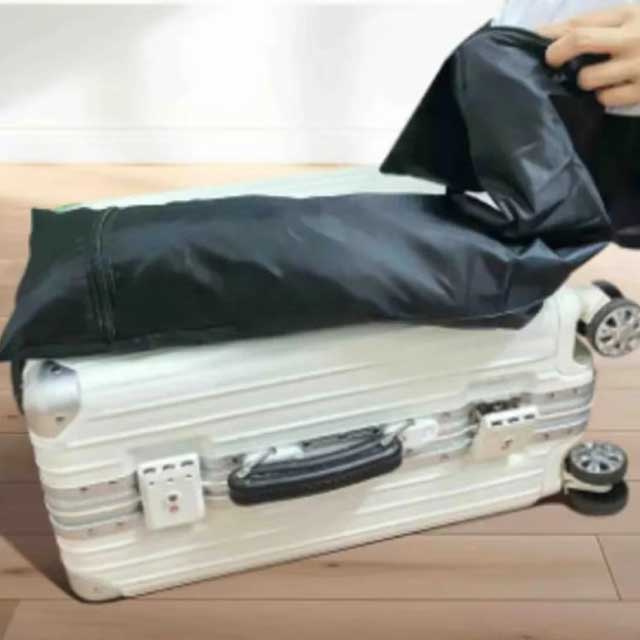 Fillable Travel Neck Pillow – Stuff with Clothes, Lycra Pillowcase with Waterproof Portable Bag