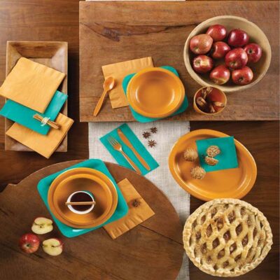 Large Orange Dinner Napkins – Premium Amber 3-Ply, 40x40 cm Dining Napkins