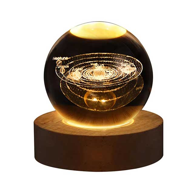 Milky Way Galaxy Crystal Ball LED Night Light – Solar System Ambient Lamp for Kids’ Bedroom & Creative Gift Decor
