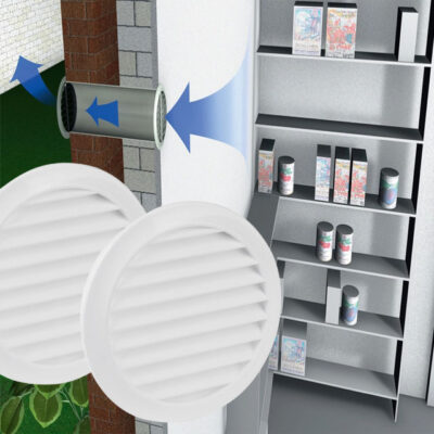 OBI White Ventilation Grille with Insect Screen – System 100 for Optimal Airflow and Insect Protection