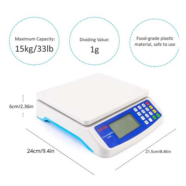 Electronic Digital Scale 30kg/1g β Precision Weight Balance with LCD Display for Food & Kitchen