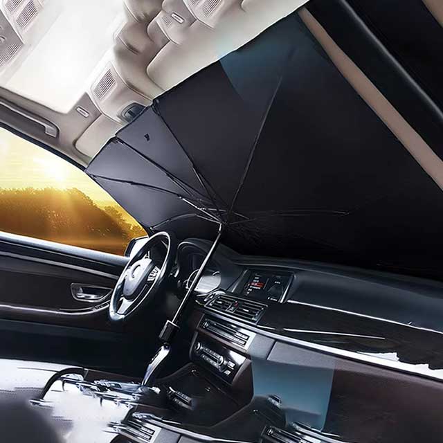 Retractable Car Sunshade for Front Windshield β Heat Insulation UV Protection Parasol for Sunblock & Interior Cooling