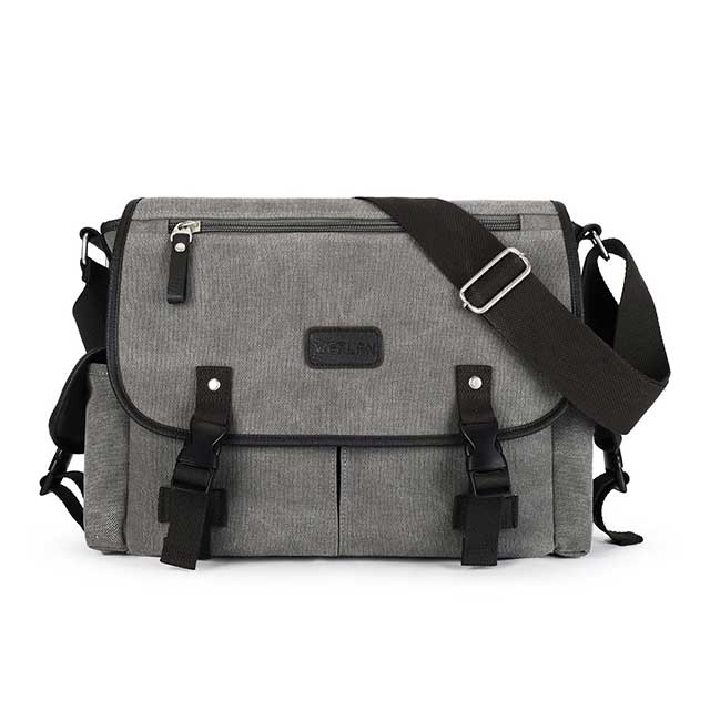 Men’s Retro Canvas Messenger Bag – Water-Resistant 13-Inch Laptop Satchel for Work, College & Travel