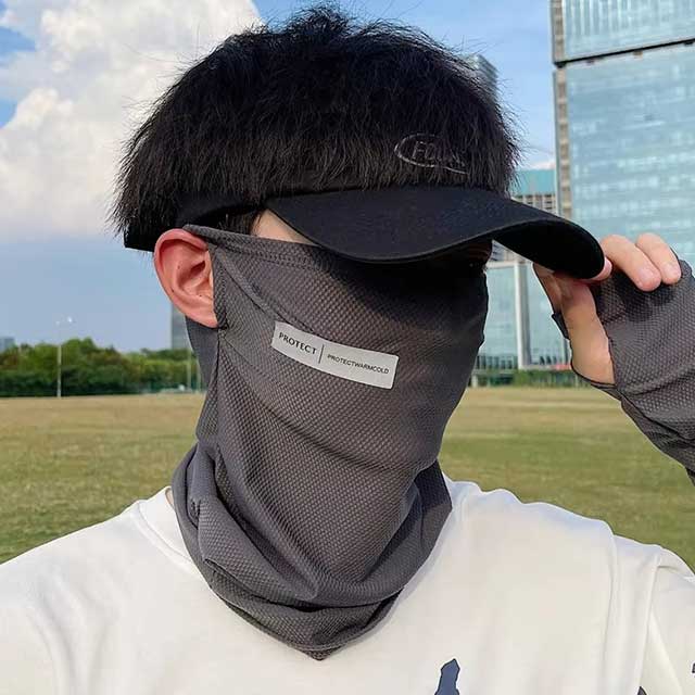 Summer Ice Silk Face Mask – UV Protection Neck Wrap & Ear Bandana for Men & Women | Outdoor Cycling Cover