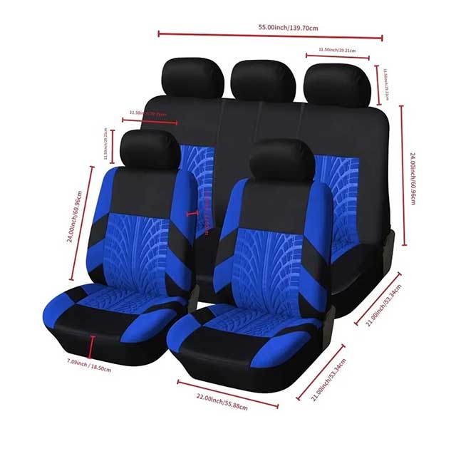 Universal Car Seat Covers Full Set β Front Split & Rear Bench Cloth Covers for SUV, Sedan, Van & Automotive Interiors
