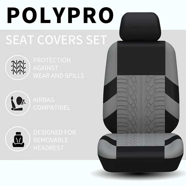 Universal Car Seat Covers Full Set β Front Split & Rear Bench Cloth Covers for SUV, Sedan, Van & Automotive Interiors