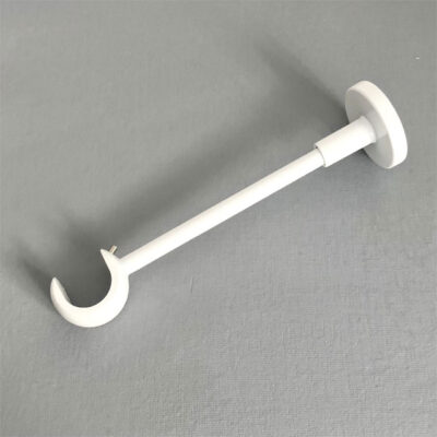White Forged Cornice Bracket for OST Wall – 25mm Single Row Curtain Pole Support