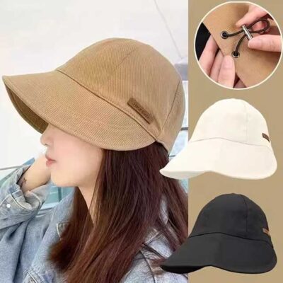 Women’s Foldable Sun Hat – Wide Brim Cotton Bucket Hat for Summer Beach & Outdoor UV Protection