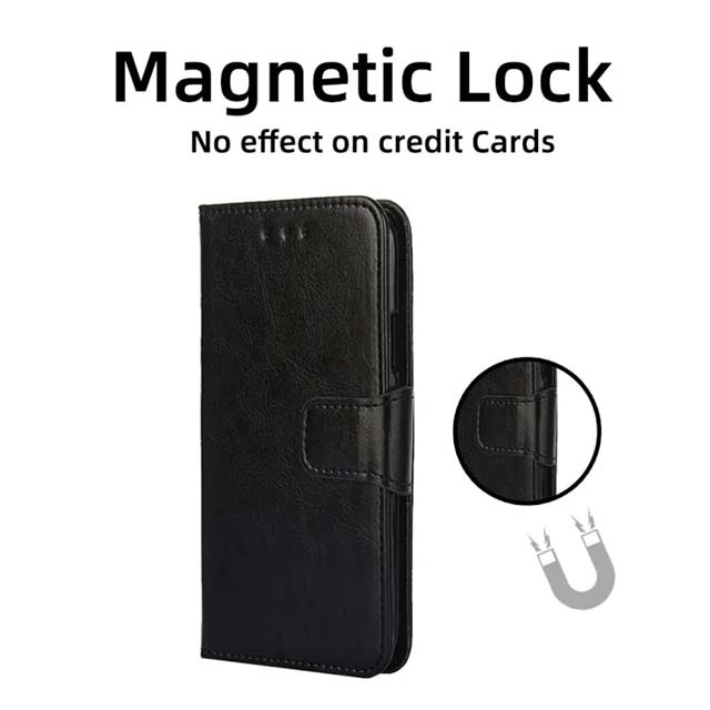 Xiaomi Redmi Note 12 5G Premium Flip Leather Wallet Phone Case Cover – Sleek Black Design