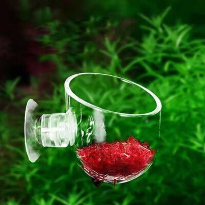 1PC Aquarium Worm Feeder Cup – Red Worm & Earthworm Feeding Cup with Suction Base for Fish Tanks & Aquatic Plants