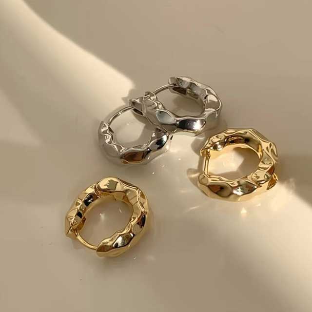 2Pcs Stainless Steel Hoop Earrings for Women – Smooth Metal Luxury Jewelry | Elegant Daily Wear for Girls