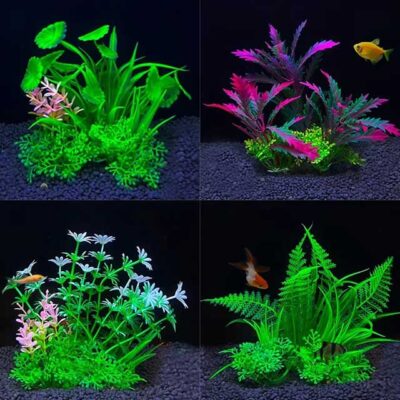 Aquarium Artificial Plant Decoration – 5.5 Inch Plastic Water Grass, Fish Tank Ornament for Aquascaping & Fish Bowl Decor
