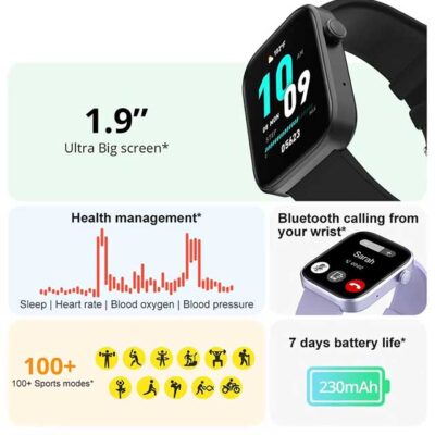 COLMI P71 Bluetooth Smartwatch – Voice Call, Health Tracking, IP68 Waterproof, Smart Alerts for Men & Women