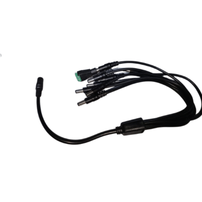 DC Power Splitter Cable – 1 Female to 8 Male Y Adapter with 5.5mm x 2.1mm Plug & Screw Terminal Block
