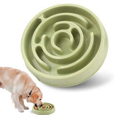 Slow Feeder Dog Bowl – Anti-Choking Puzzle Bowl for Dry, Wet & Raw Food | Maze Design to Slow Down Eating & Prevent Overeating | Puppy Training Dish for Small & Medium Dogs, Cats & Pets