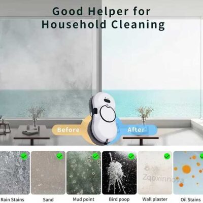 Smart Auto Window Cleaning Robot – Vacuum & Mop Combo with UPS System | Intelligent Glass Cleaner for Home & Office