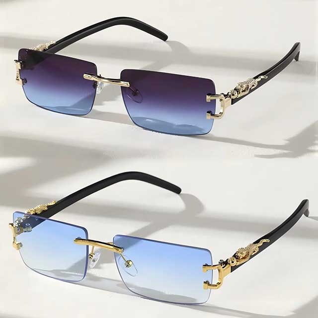 Trendy Frameless Rectangular Sunglasses – Fashionable Personalized Shades for Daily Wear